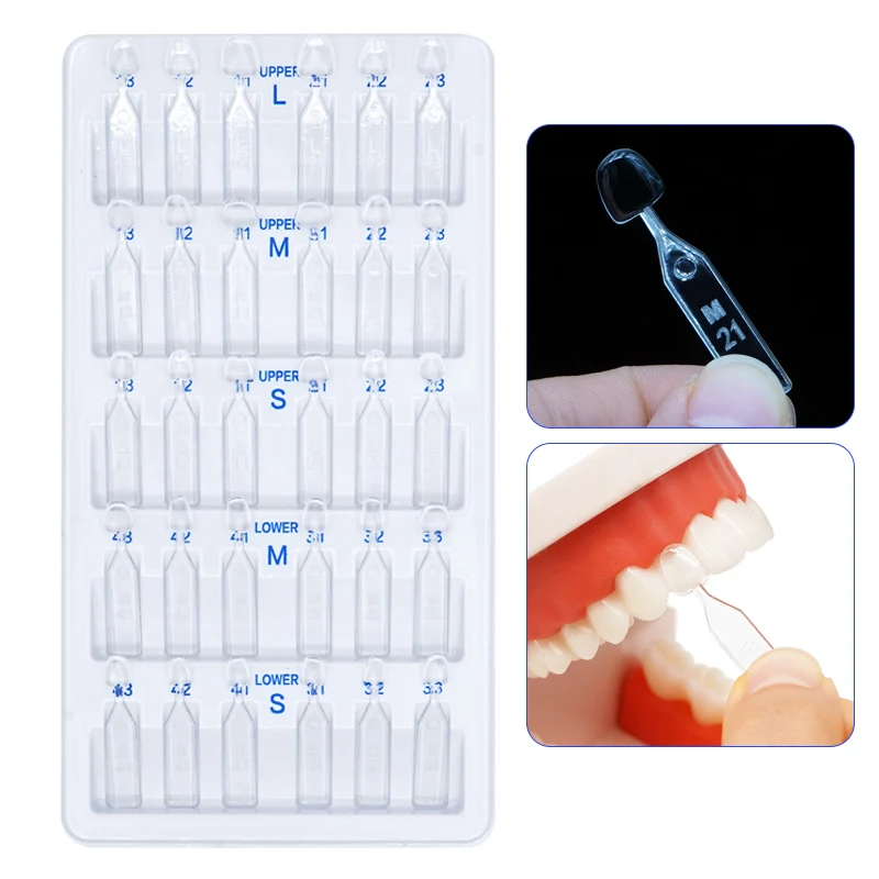 

30pcs/Set Dental Veneer Mould Kit Composite Resin Mold Light Cure Autoclave Anterior Teeth Whitening Tools Front Teeth Mould