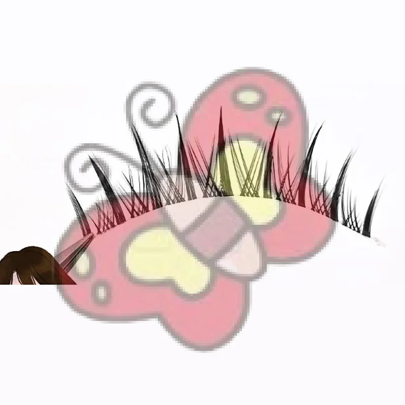 مجموعة واحدة من الرموش الصناعية على الطراز الكوري لمكياج العروس، شعر خرافية للابنة الغنية، رسوم متحركة ملونة غنية طبيعية #1