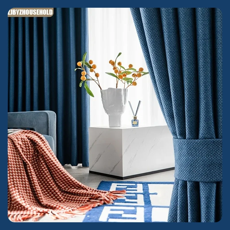 

Curtains Blackout New Simple Curtains for Living Dining Room Bedroom Modern Sunshade Cloth Full Heat Insulation Sunscreen Modern