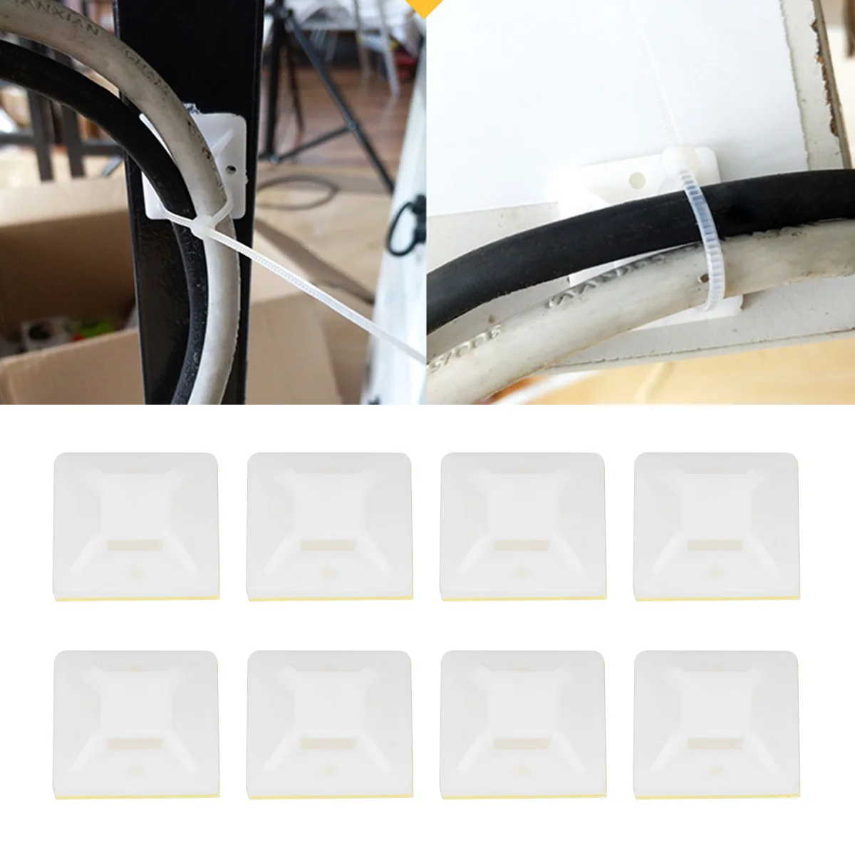 500 قطعة رباط للكابل جبل النايلون قاعدة ذاتية اللصق حزم الأسلاك الآمنة البريدي التعادل حامل للمنزل مكتب إدارة الأسلاك