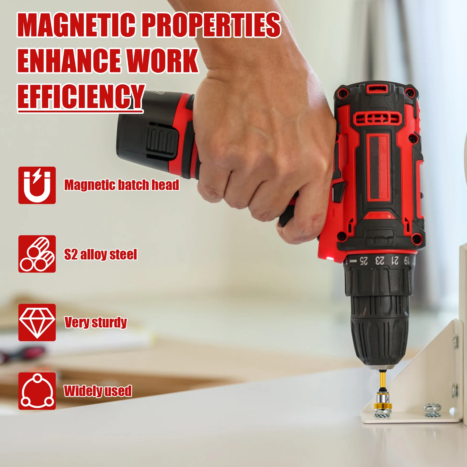 10 Pcs Drywall Screw Setter with 1/4" Hex Shank Magnetic Positioning Screwdriver Bit with Depth Stop 50mm PH2 Drywall Screw Bit