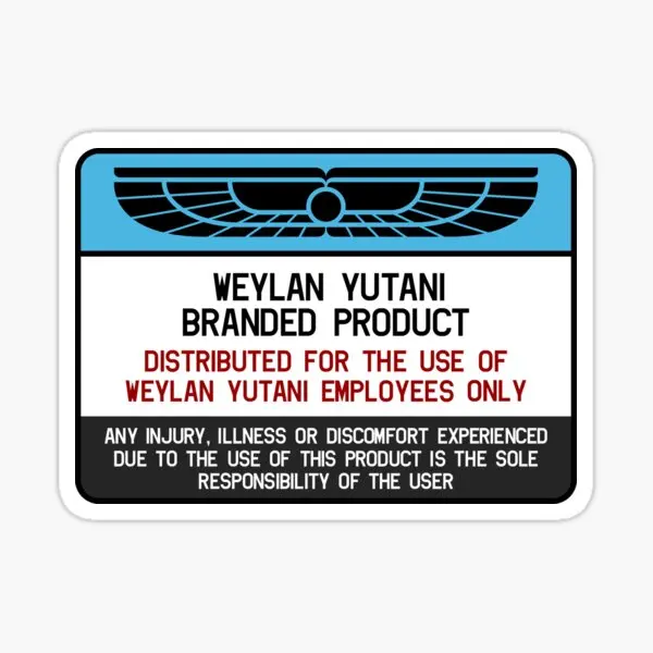 Weylan Yutani Branded Product Label Iso  5PCS Stickers for Laptop Bumper Background Art Decorations Luggage Stickers Kid Room