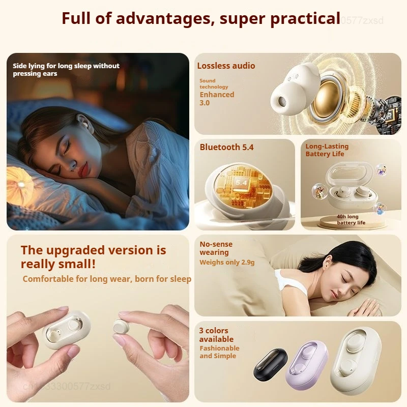 Youpin Tidur Nirkabel Earphone Bluetooth Tersembunyi Speaker Mini Nirkabel Headphone In-Ear HiFi Stereo Bluetooth Peredam Kebisingan