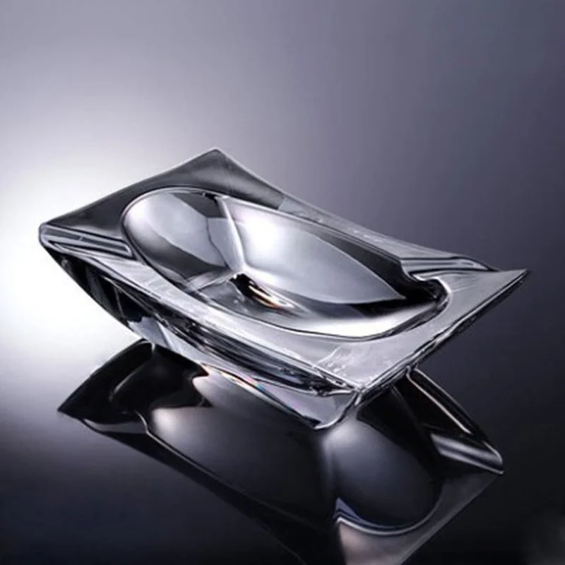 

Light luxury North European creative crystal glass CIGAR ASHTRAY large personality trend office living room ashtray