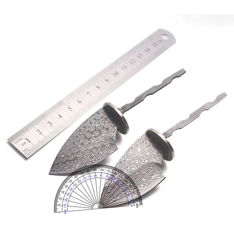 Imagem -01 - Damasco Aço Fixo Lâmina Faca Rose Pattern Embrião Doméstico Faça Você Mesmo Faca Blanks Outdoor Survival Tool Produtos Semi-acabados damasco aco fixo lamina faca rose pattern embriao domestico faca voce mesmo faca blanks outdoor survival tool produtos semi acabados 01
