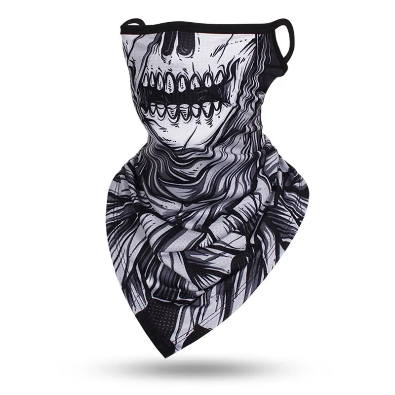 ผู้ชายผู้หญิงเดินป่าขี่จักรยานหน้ากากปิดหน้าแขวน-หู Skull Bandana Breathable กีฬาฤดูร้อน Balaclava คอ Face Shield