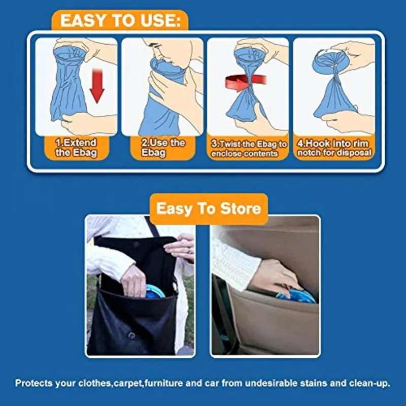 10Pcs 1000ML Disposable Travel Car Airplane Motion Sickness Nausea Vomit Bag