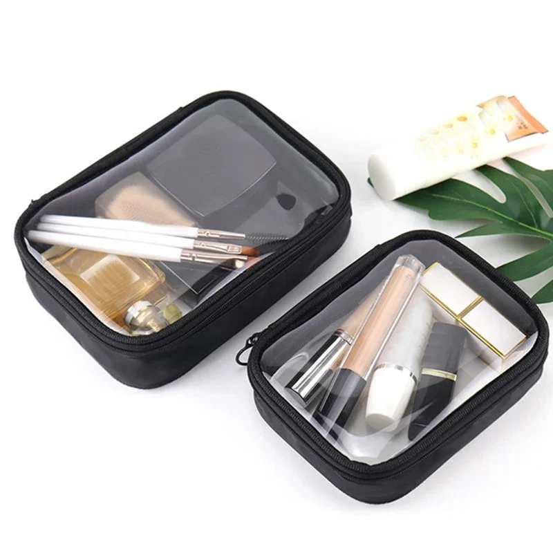 Bolsa de cosméticos transparente impermeable para mujer, estuche de maquillaje de viaje con cremallera, organizador de lavado de belleza, Kit de