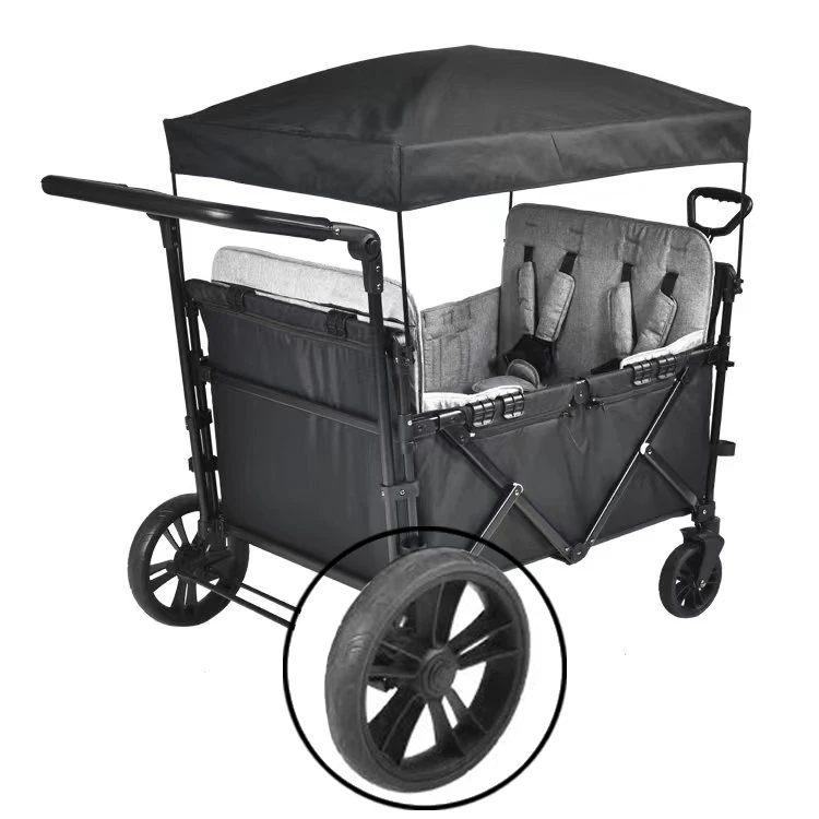 2022 Portable 4 Wheels Storage Basket Garden Beach Trolley Folding Camping Wagon