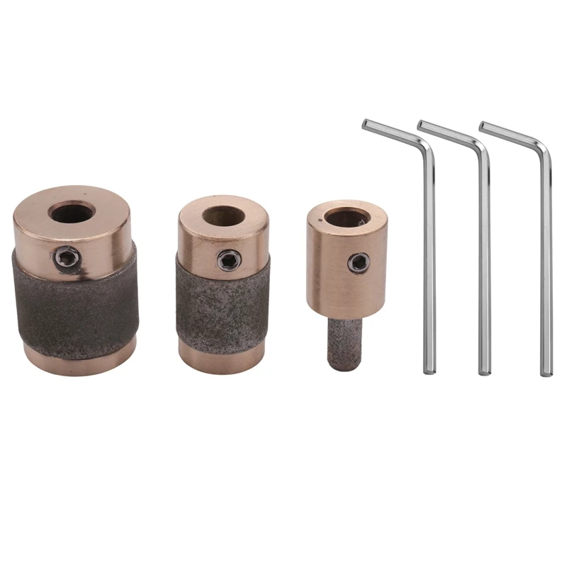 

3Pcs Grinder Head 1 Inch 3/4 Inch 1/4 Inch Brass Core Standard Grit Stained Glass Grinder Bit Head For Glass Stone