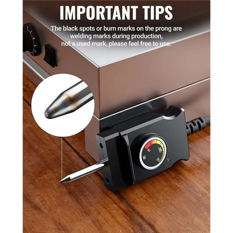 【EFFICIENT 】Power Cord For Masterbuilt Electric Vertical BBQ Smoker- Thermostat Controller With Analog Temperature Control, US P