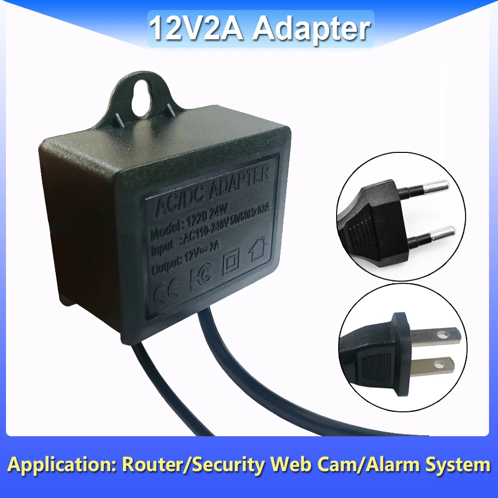 

Waterproof Power Adapter For CCTV Security Surveillance Camera Charger NVR DVR Router DC 12V 2A Camera Power