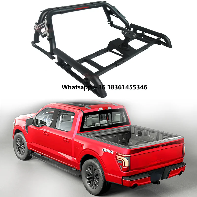 For Hilux Pickup Truck High Quality Universal Steel Anti Rollover Roll Bar Rack With Light