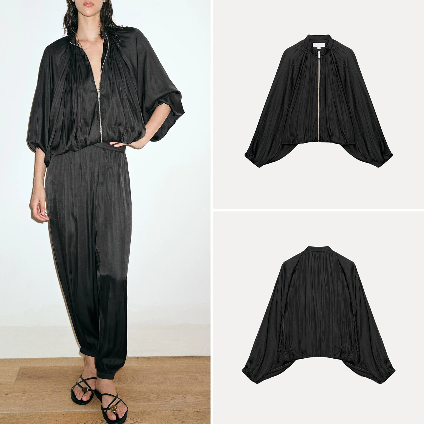 Women's Fashionable Long Sleeve round Neck Pilot Jacket Outerwear 2026 New Summer Outfit Style ZADATA Standard Fit Short Coat