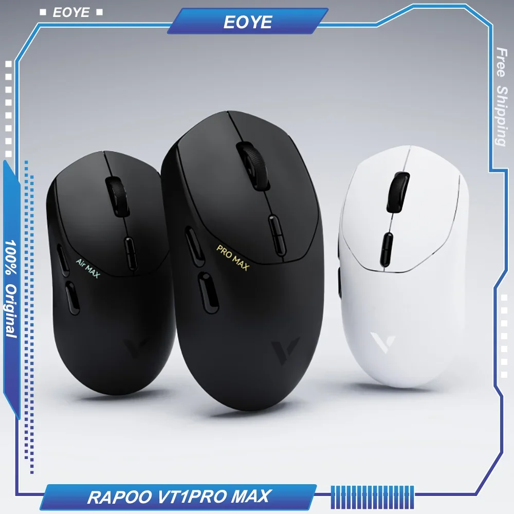 RAPOO VT1PROMAX Wireless Mouse PAW3950 2.4G 30000DPI 59g Lightweight 4K 8K 800mAh Dual Mode Ergonomics X/Y DPI Change for Gaming