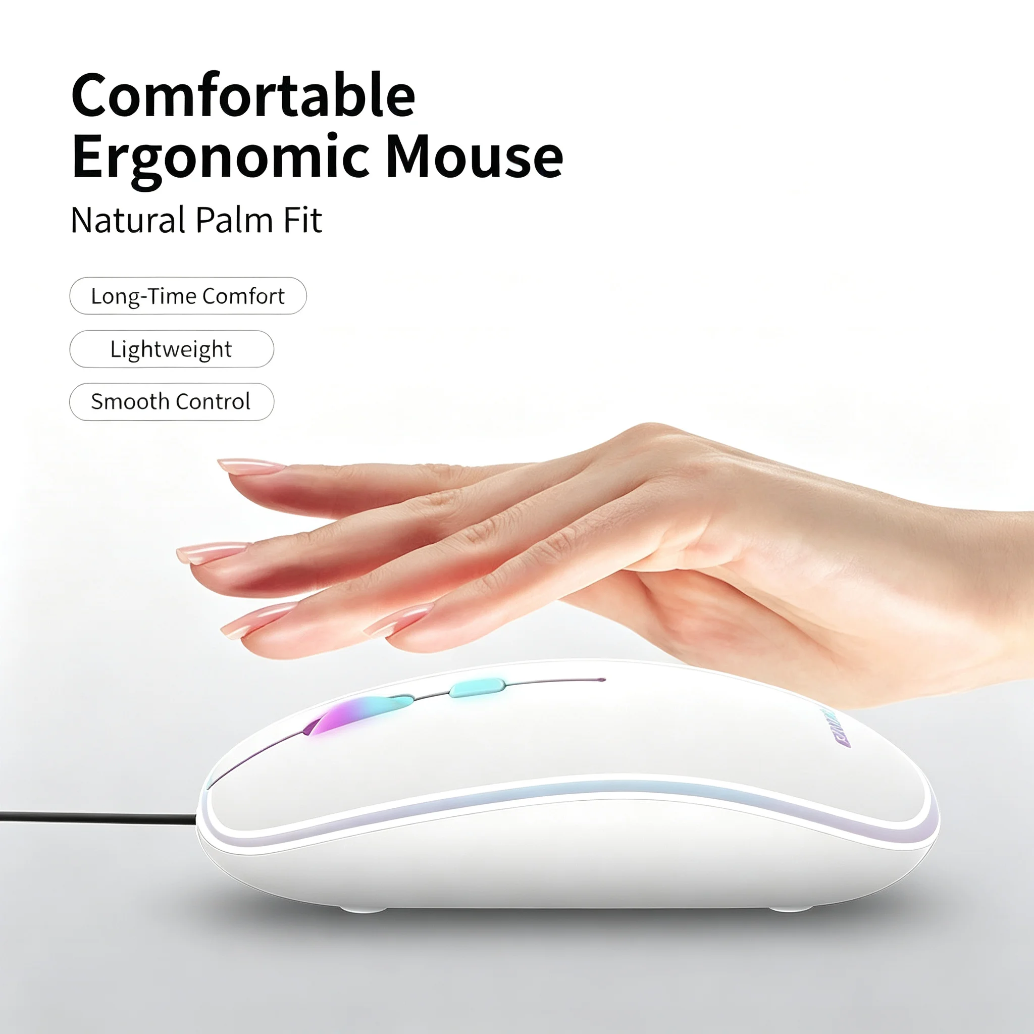 Wired Type-C RGB Gaming Mouse 4‑Level Adjustable 1000‑2400 DPI Silent Click USB Wired Mice For PC Laptop Desktop Office Game