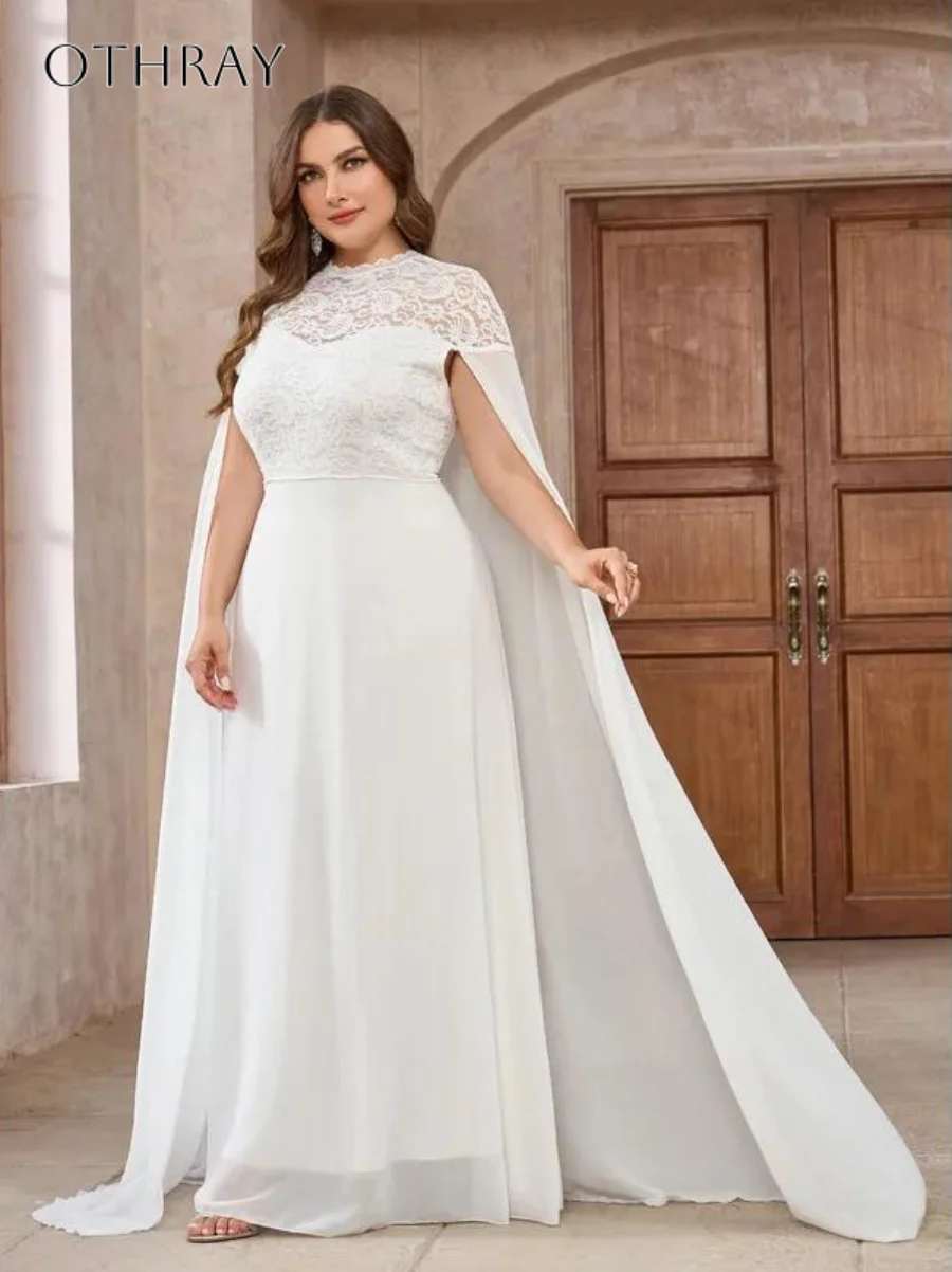 Abiti da sera a trapezio in chiffon con collo alto in pizzo Abiti da festa personalizzati alla caviglia pieghettati abiti da gala