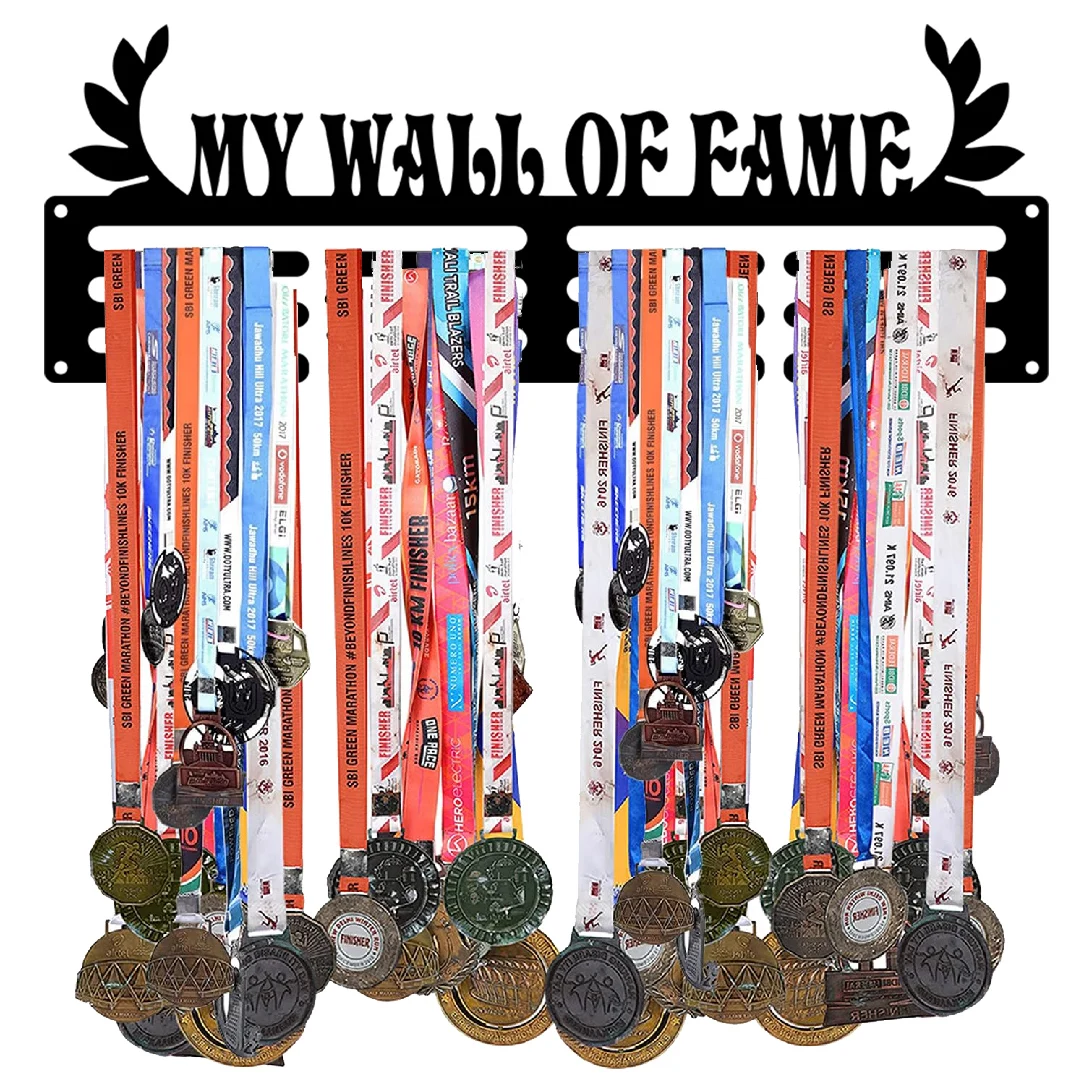 My Wall of Fame Medal Holder Display Hanger Rack,Sturdy Steel Metal,Wall Mounted Over 36 Medals Easy to Install