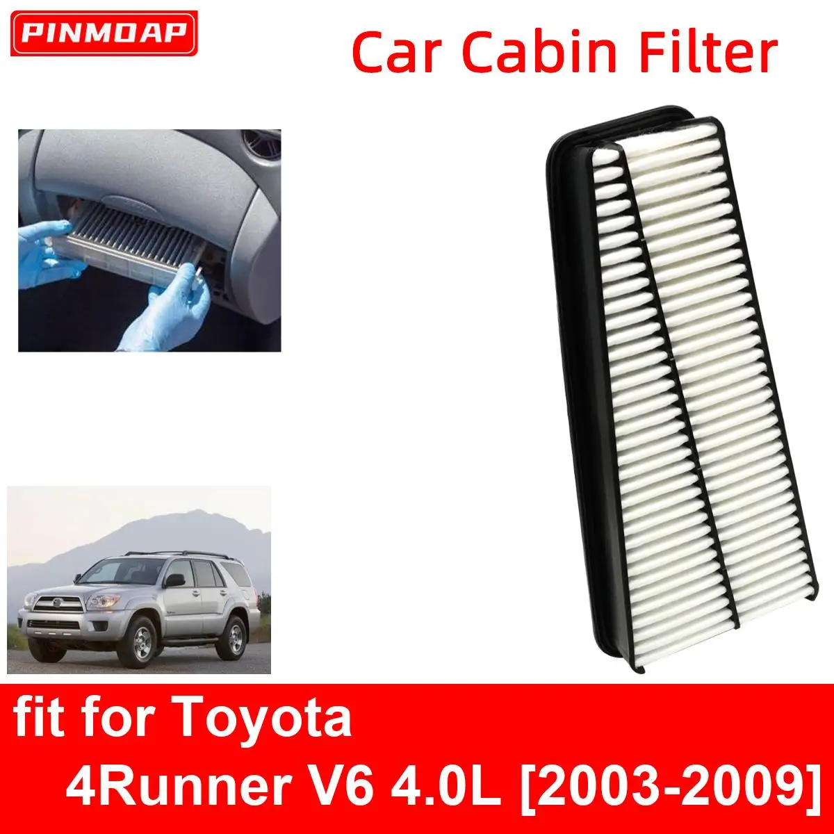 

Car Engine Cabin Air Filter for Toyota 4Runner V6 4.0L 2003-2009 Auto Filters Car Enginebon Fiber CA9683 17801-0P010 17801-31090