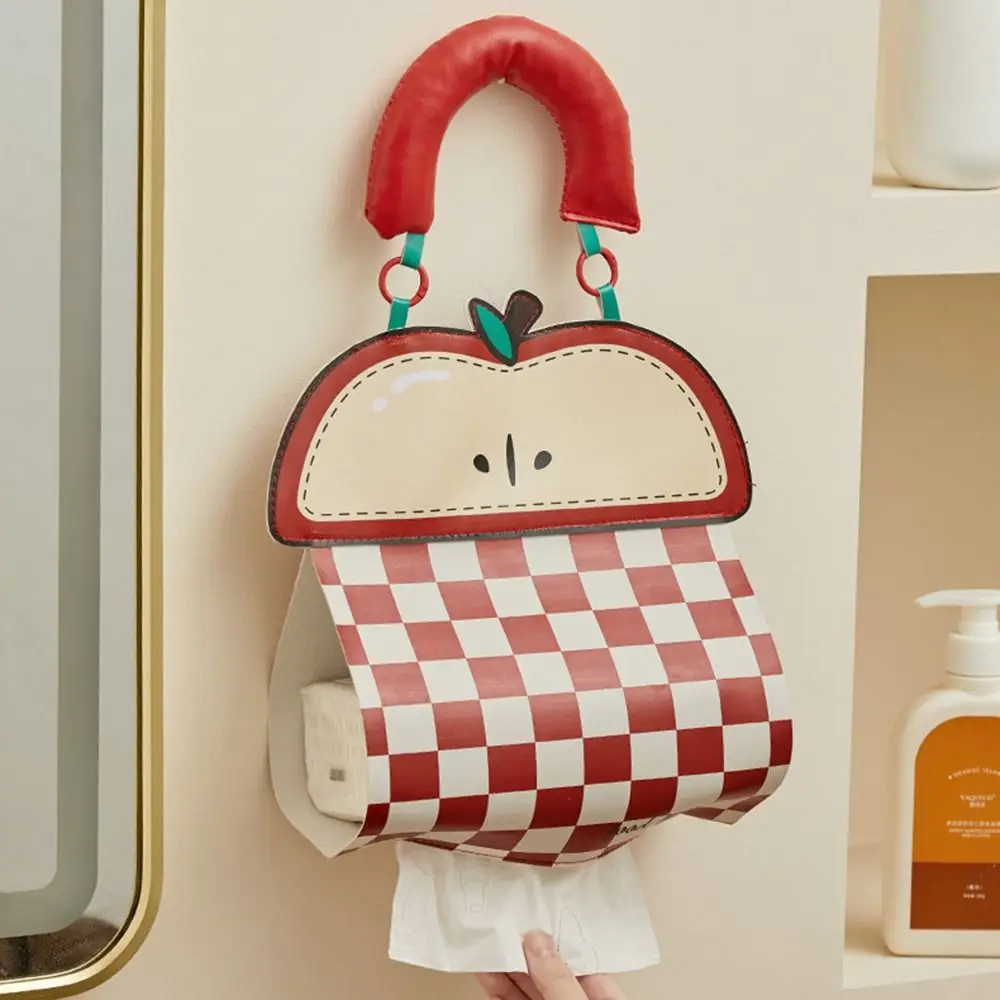 

Universal PU Hanging Tissue Bag Waterproof Cartoon Tissue Storage Holder Top Handle Space Saving Car Napkin Box Car Backseat