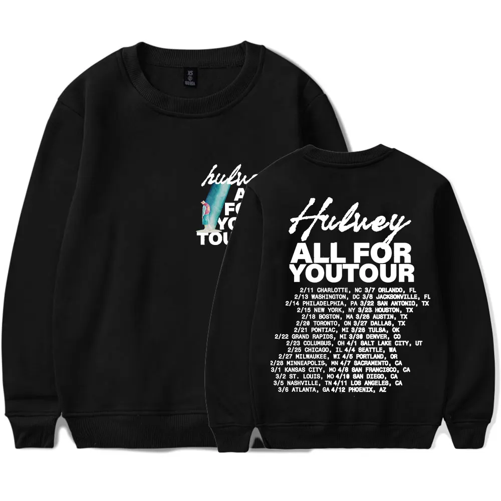 Hulvey All For You Tour 2025 Merch Crewneck Sweatshirts Cosplay Women Men Fashion HipHop Long Sleeve Tee