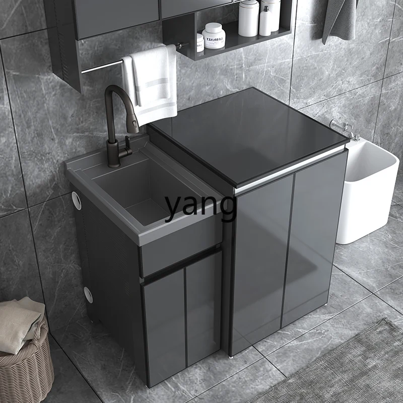 L'm'm Balcony Wash Wardrobe Light Luxury Laundry Tub Wash Basin Wave Wheel All-in-One Cabinet Combination