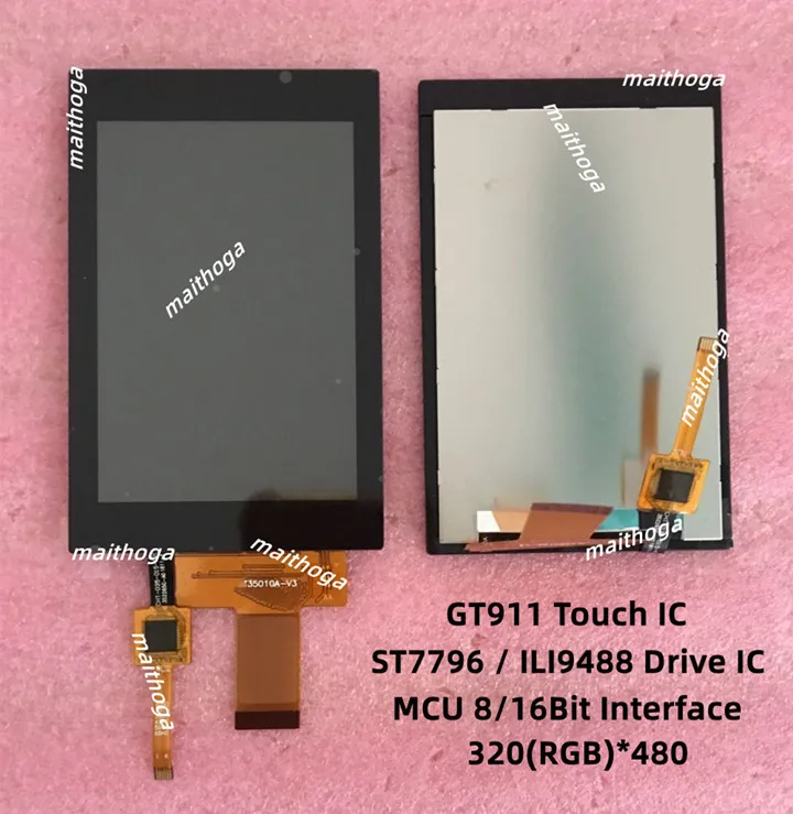 3.5 inch 24PIN TFT LCD Capacitive Touch Screen ST7796 ILI9488 Drive IC 6P GT911 Touch IC 8/16Bit Interface 320(RGB)*480