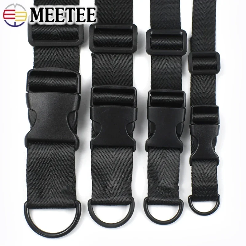 1-5Sets 20-38mm Plastic Release Buckle D Ring Backpack Strap Buckles Nylon Webbing Tri-Glide Slider Clasp Bag Sewing Accessories