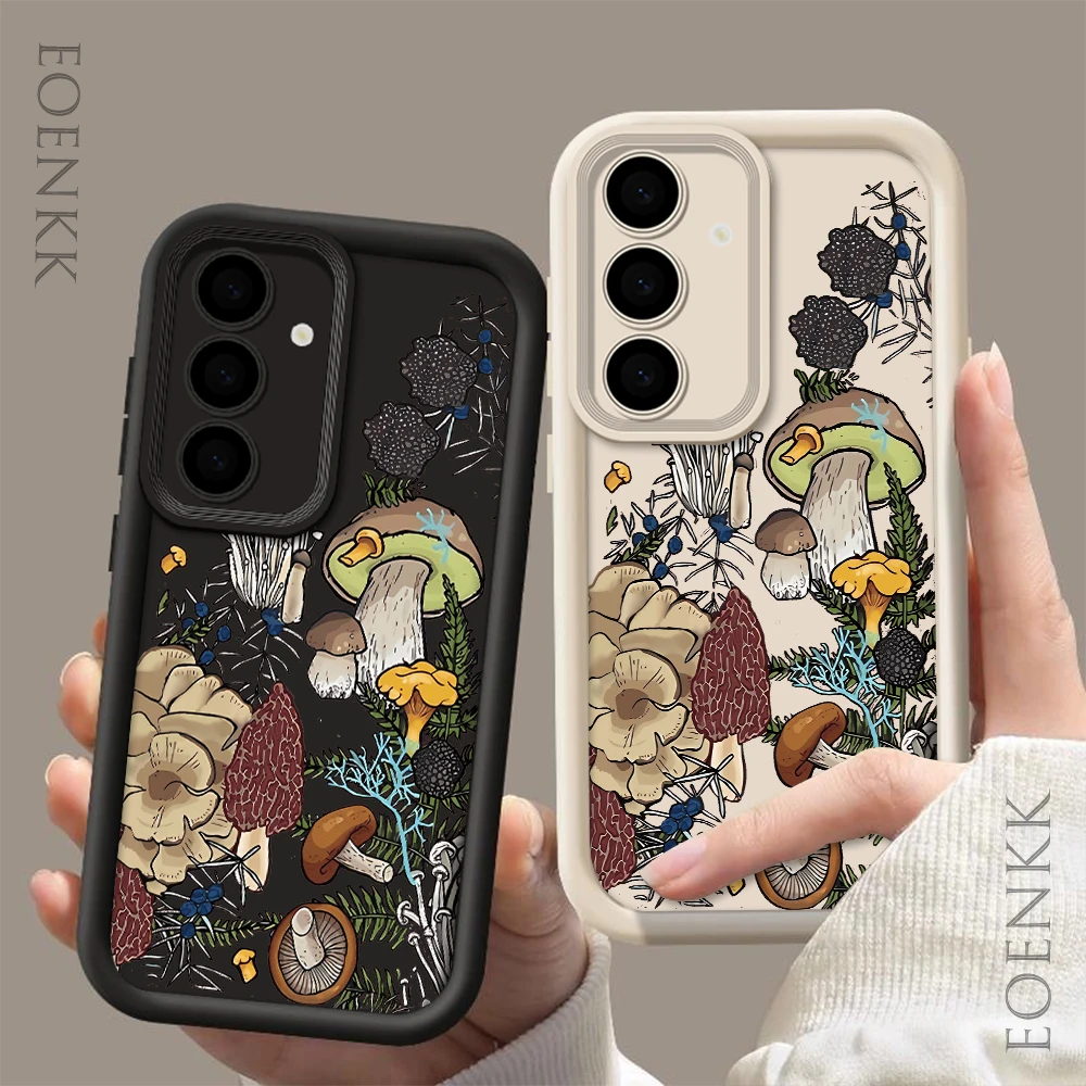 Colorful Mushroom Silicone Phone Case For Samsung Galaxy S25 S22 S21 S23 S20 S24 Ultra FE A35 15 A25 A55 Note 20 Plus 5G Cover