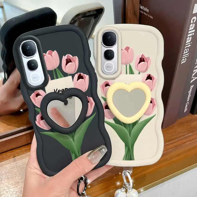 

3pcs( Stay happy Phone Case+Lanyard+Stand) For VIVO Y400Pro/Y100/Y200E/V40 SE/T3/Y400 5G Phone Case