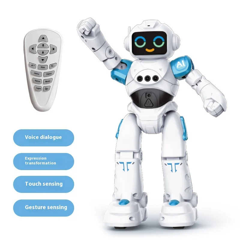 Robot inteligente con Control remoto para niños, juguete multifuncional con Control remoto, programación de diálogo de voz, expresión táctil, gesto de baile