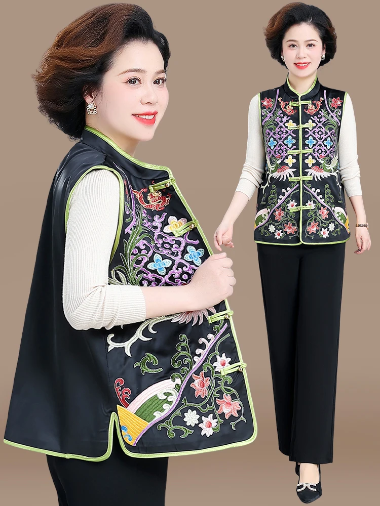 

Sli Midlife Mom Spring Jaet Women's Sle 2024 New Faion Chinese National Sle Outerwear Middle-Aged Spring Top