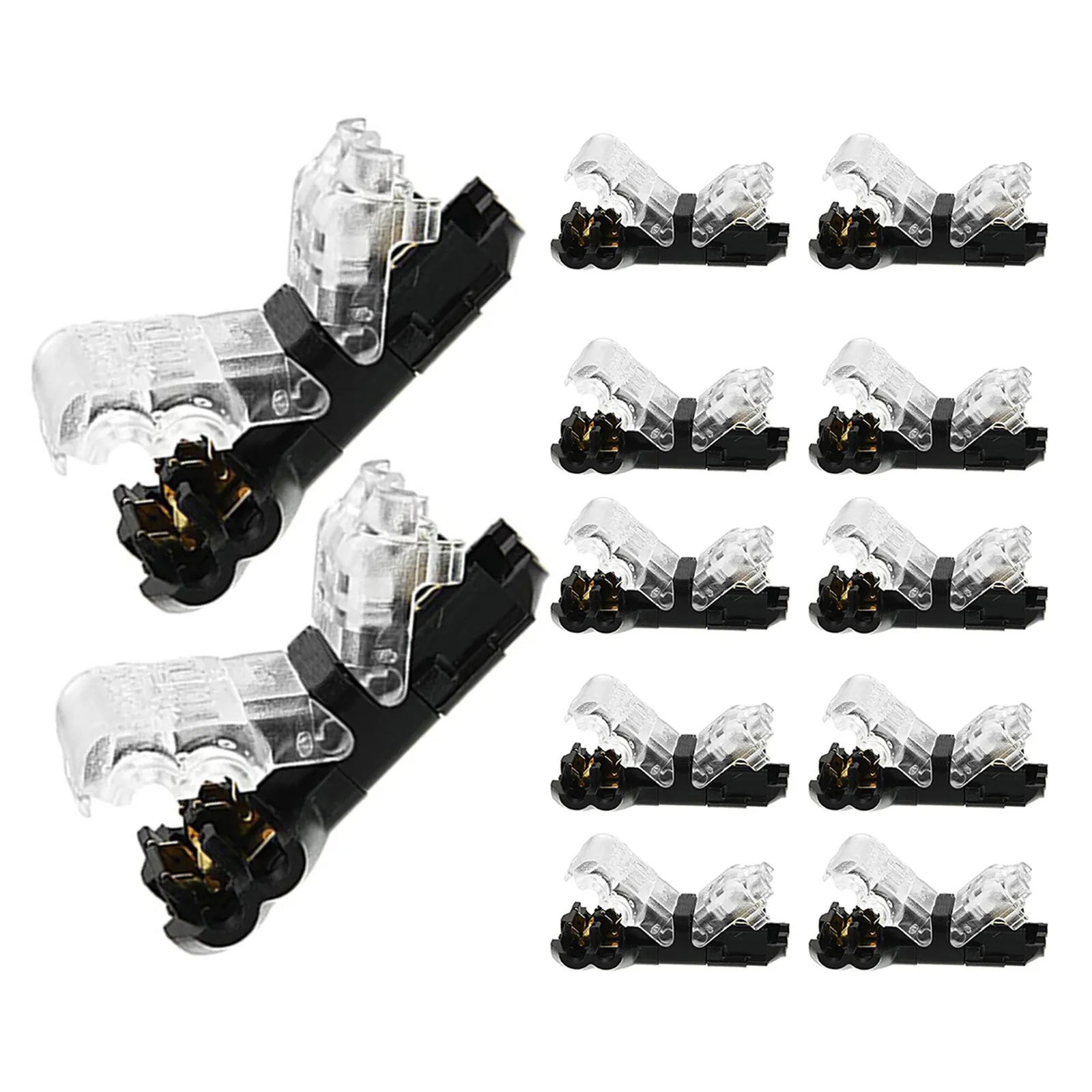 2 Pin Wire Connectors 12 Pack Flame Retardant No Strip Reusable Electrical Cable Terminals with Storage Box