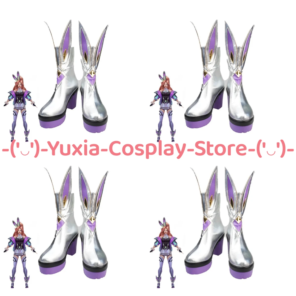 Yuxiacosplay! The Bounty Hunter Miss Fortune Cosplay Shoes Character Prop PU Leather Boots Halloween Carnival Party Costume