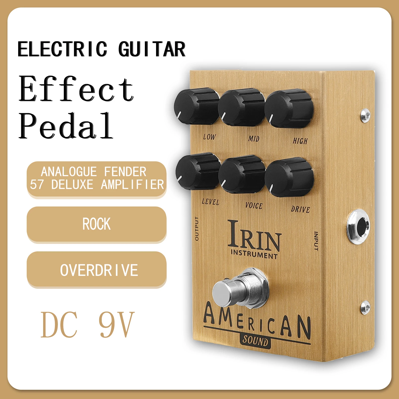 

IRIN AN-34 American Electric Guitar Effect Pedal Analogue Fender 57 Deluxe Amplifier Rock Effect True Bypass Pedal Guitar Parts