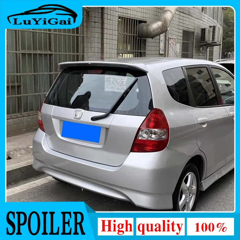 Gebruik Voor Honda Jazz Fit 2004-2007 Jaar Dakspoiler ABS Plastic Carbon Fiber Look Kofferbak Vleugel auto Body Kit Accessoires