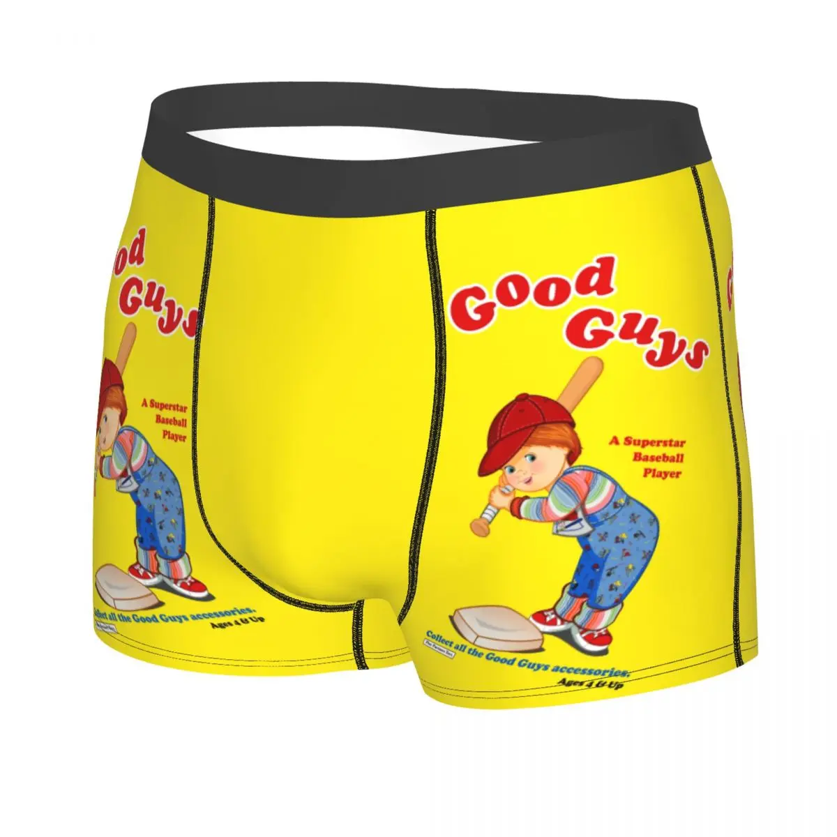 Custom Male Cool Good Guys Baseball Player Underwear Child's Play Chucky Boxer Briefs Breathable Shorts Panties Underpants