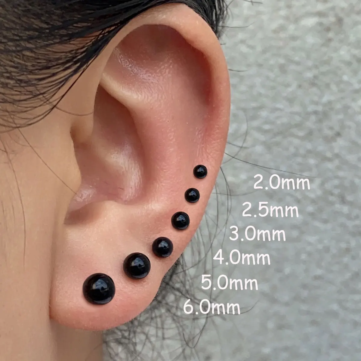 1Pair Medical Titanium Steel Stud Earring 16G Small Ball Screws Earrings Ear Bone Nail Helix Tragus Piercing Body Jewelry 2-6MM