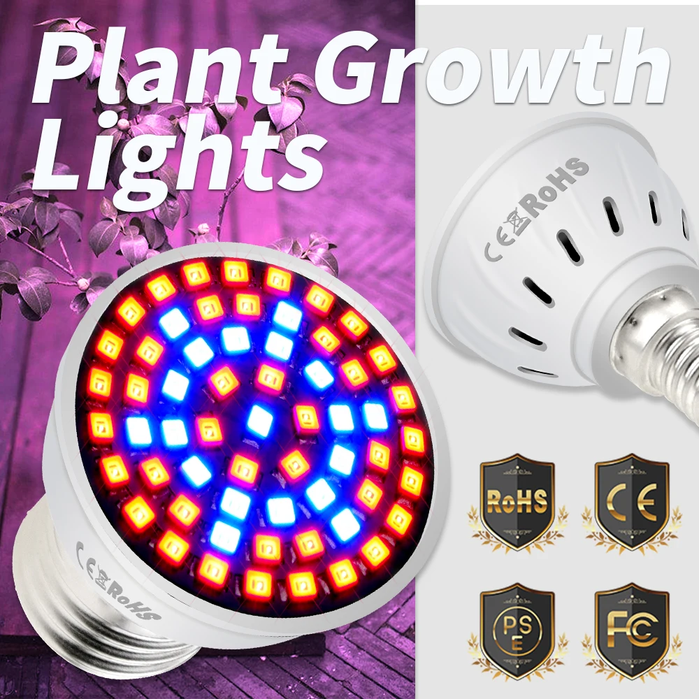 E27 LED Phytolamp Full Spectrum Grow Light E14 Plants Bulb For Indoor Gardening Planting Seeds LED GU10 Seedling Growing Lights