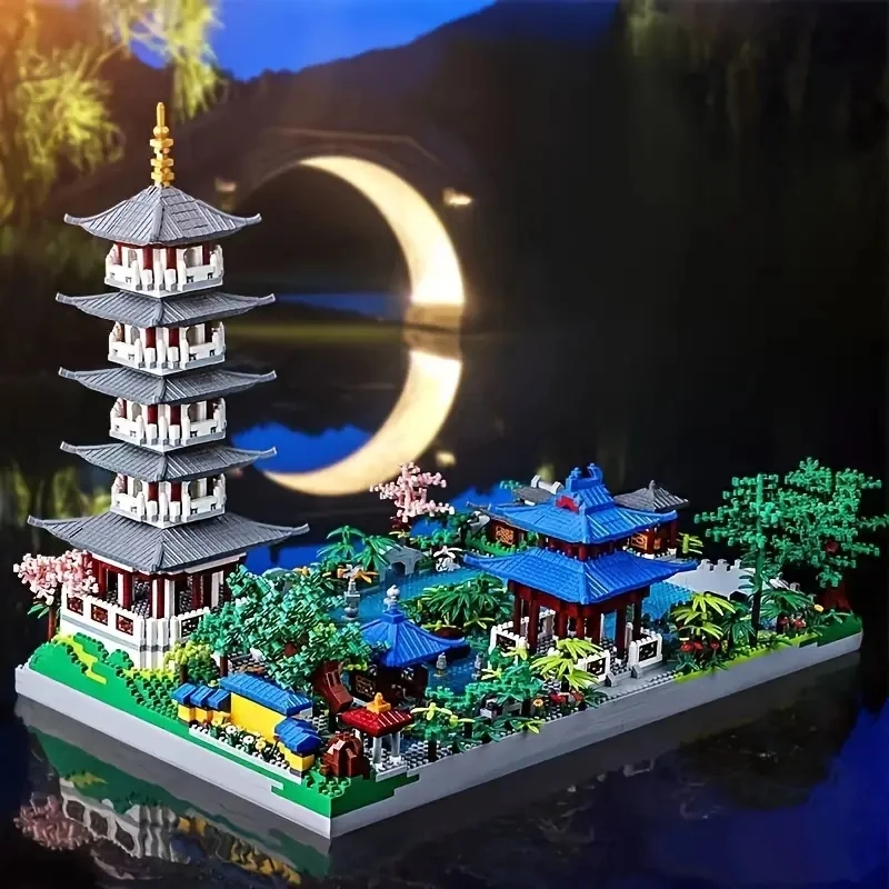 

1560 Pieces of Hangzhou West Lake Particle Building Blocks, Famous Buildings, Difficult Assembly Model Toys for Boys and Girls, Christmas Birthday Gifts