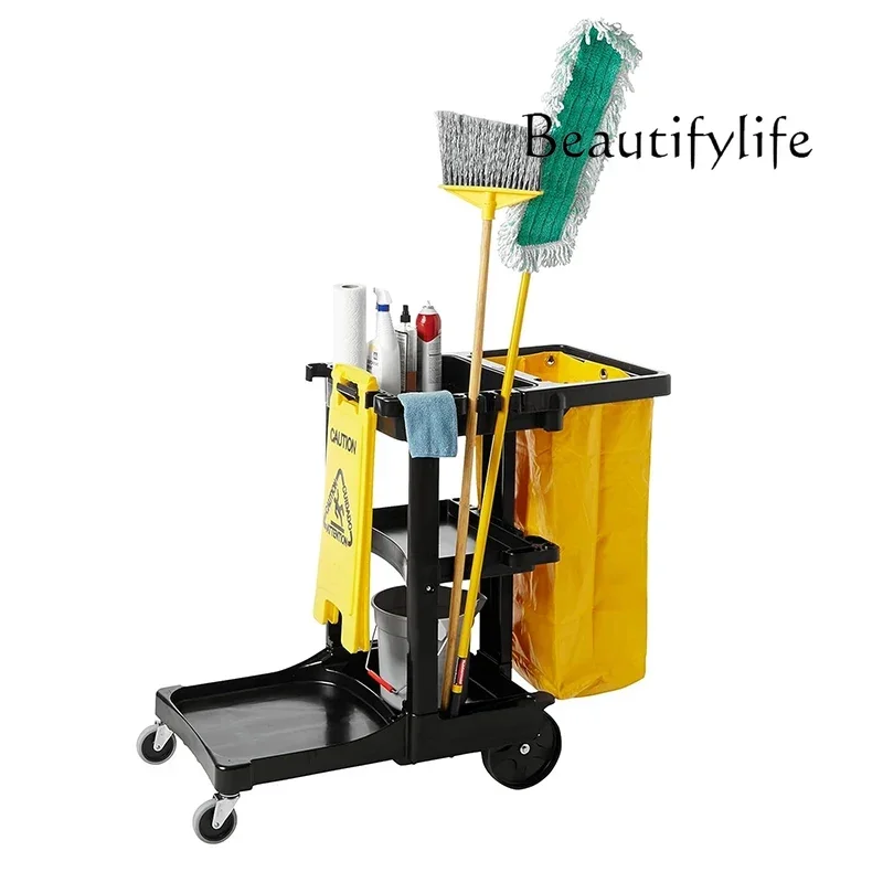 

Restaurant Service Multifunction Hotel Housekeeping Folding Cleaning Trolley Rubbermaid Janitorial Cart
