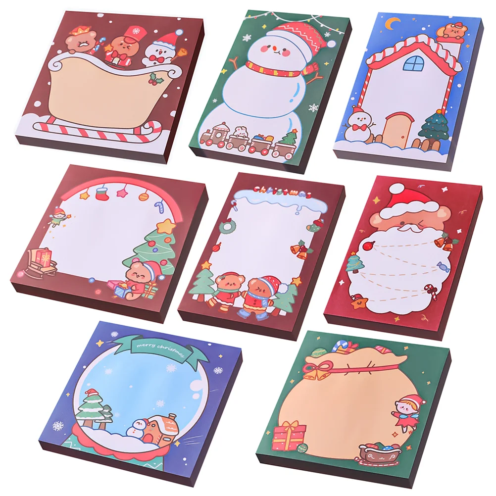 

8 Pcs Christmas Adorable Memo Sticker School Supply Small Multi-function Gift