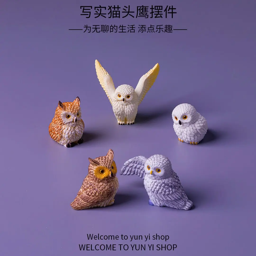 Paysage miniature, figurines d'animaux réalistes de la série d'oiseaux simulés, décorations DIY pour la maison, petits ornements de table