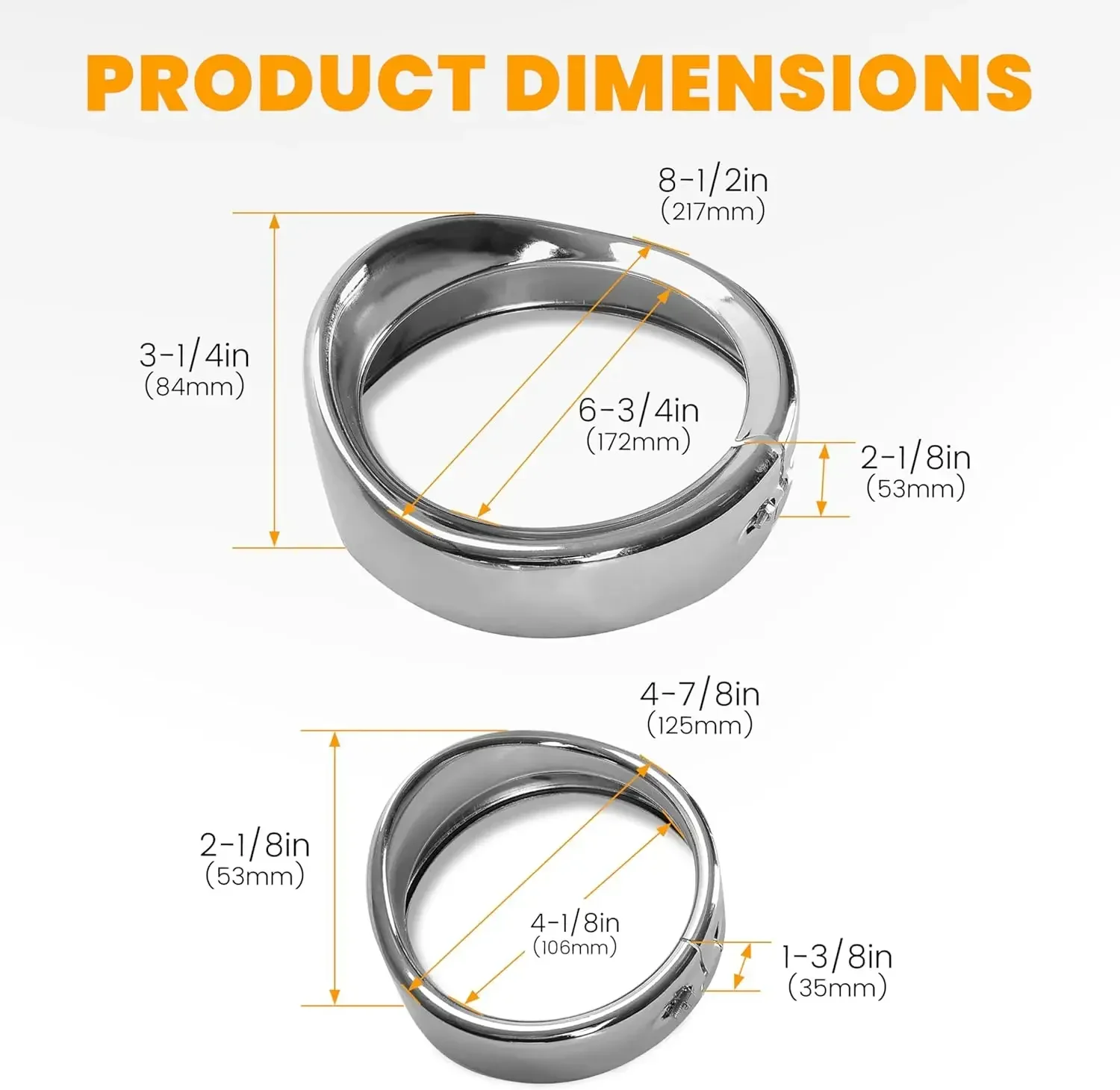 7 inch Headlight Trim Ring Decorate Visor 4 1/2" Fog Light Trim Ring Turn Signal Trim Ring Set Fit for Harley Softail Touring image 4