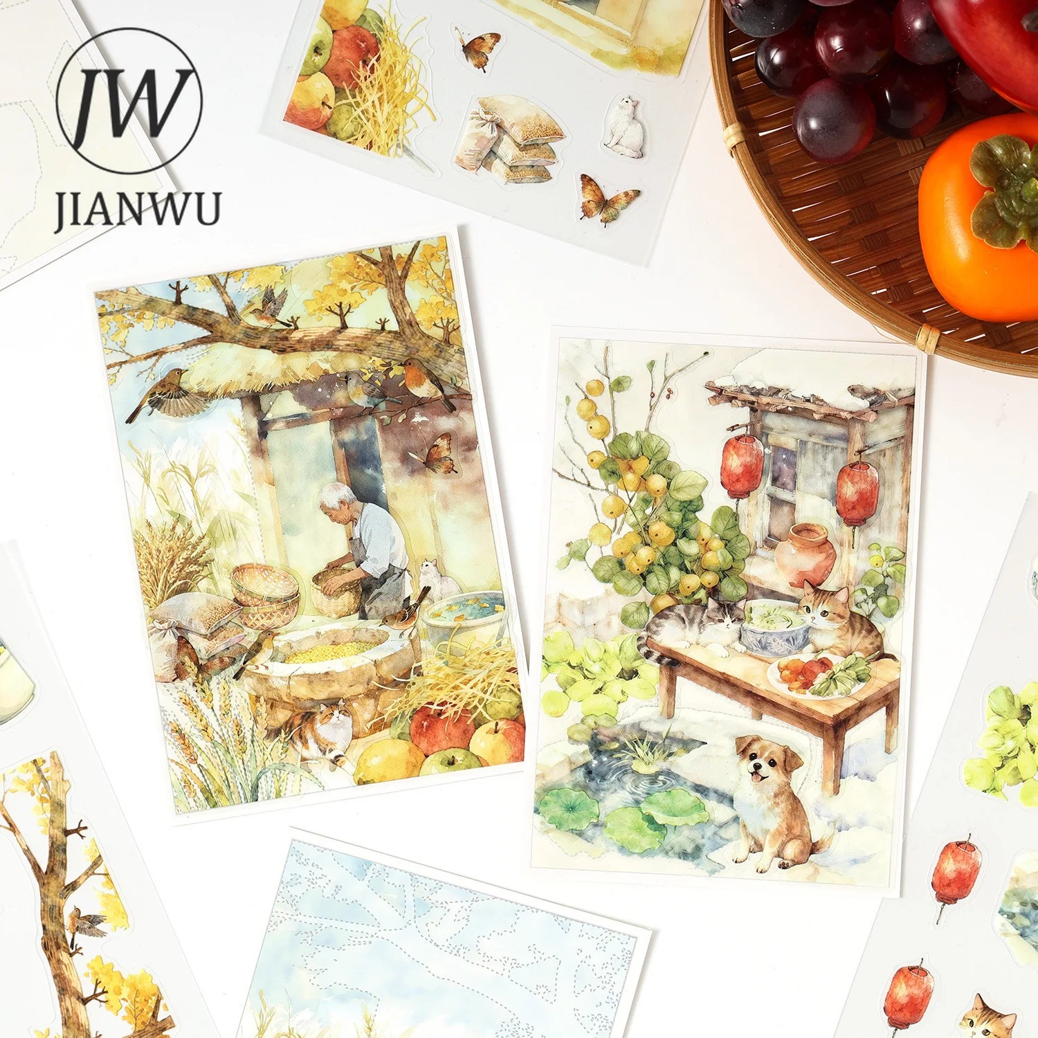 JIANWU Seasons of Blossom Series Vintage Flower Garden Landscape Material CollagePET Sticker Creative DIY Journal  Stationery view 4