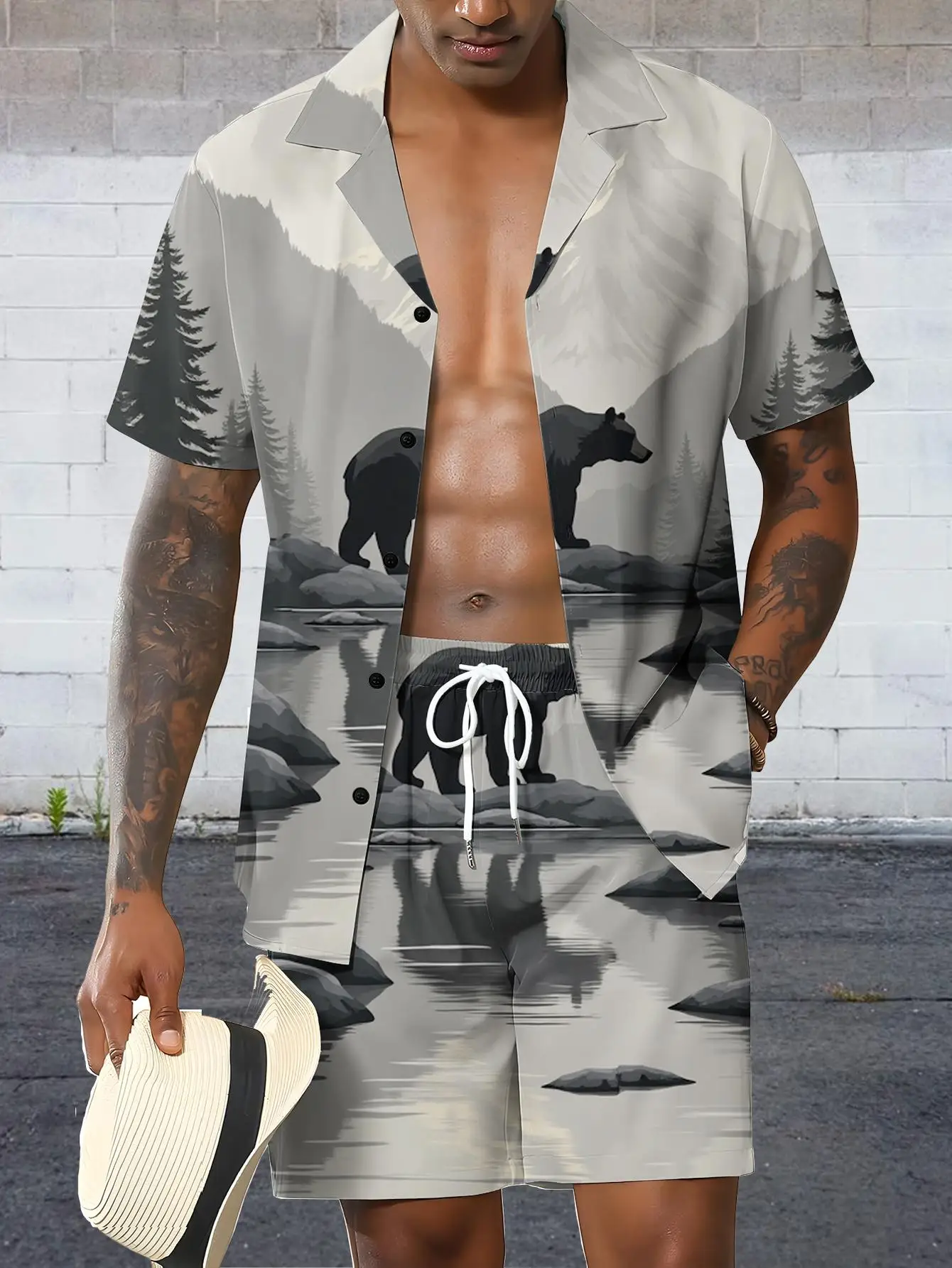 Men's Shirt Sets 2026 Spring/Summer 3D Printed men's tracksuit Graphic jogging set sweat suit sweatshirt set clothing set