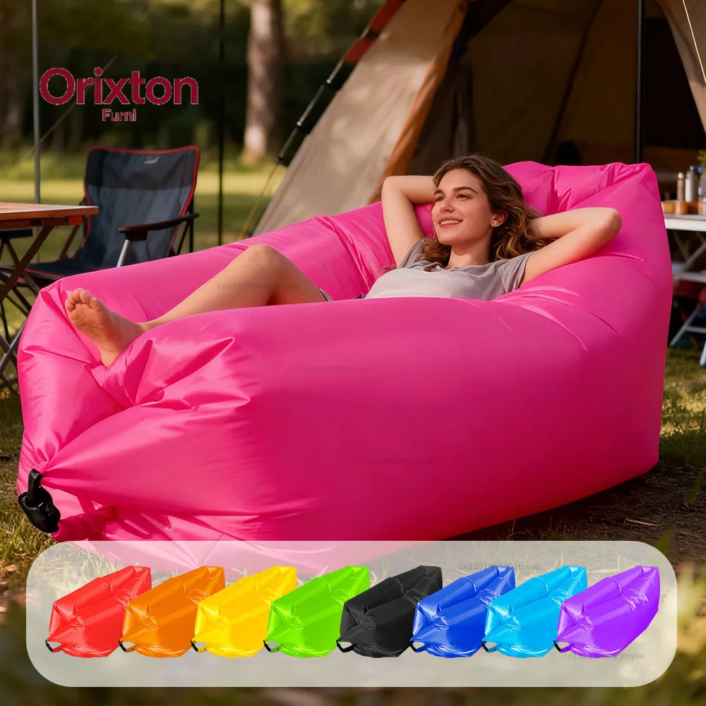 Multi Colored Single Lazy Inflatable Sofa Portable Outdoor Beach Air Sofa Bed Folding Camping Sleeping Bag for Comfortable Rest