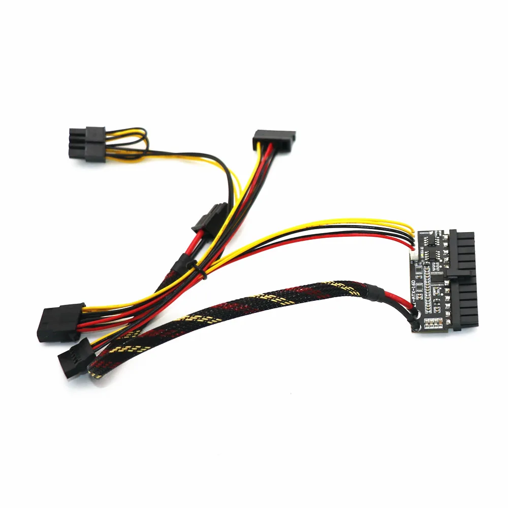 PICO-PSU 160Watt 24Pin ATX Power Module With PCI-E 6Pin Connector with 1Pcs Molex 2Pcs SATA 1Pcs CPU 4+4Pin Cable