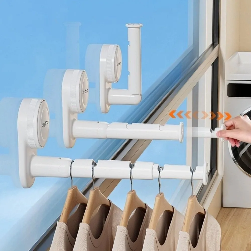 

Выдвижная сушилка для одежды, регулируемая длина, складная вешалка для одежды, органайзер, установка на присоске, без сверления