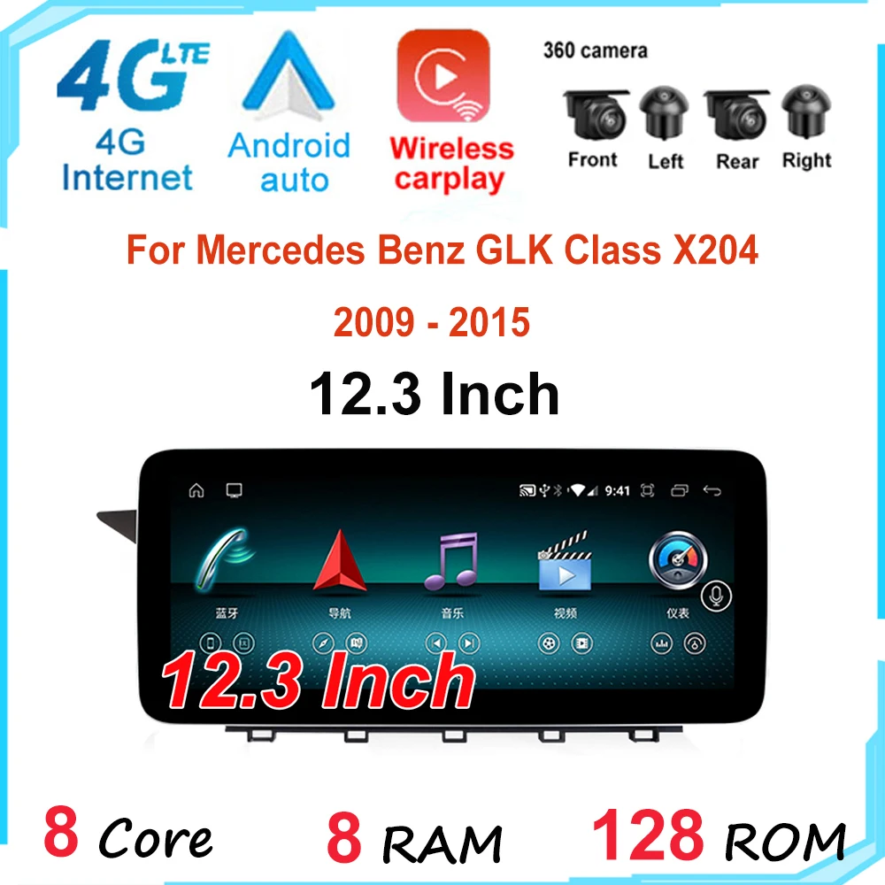 

IPS Touch Screen Android 12 for Mercedes Benz GLK Class X204 2009 - 2015 12.3" Car Radio Video Stereo GPS Navigation Headunit